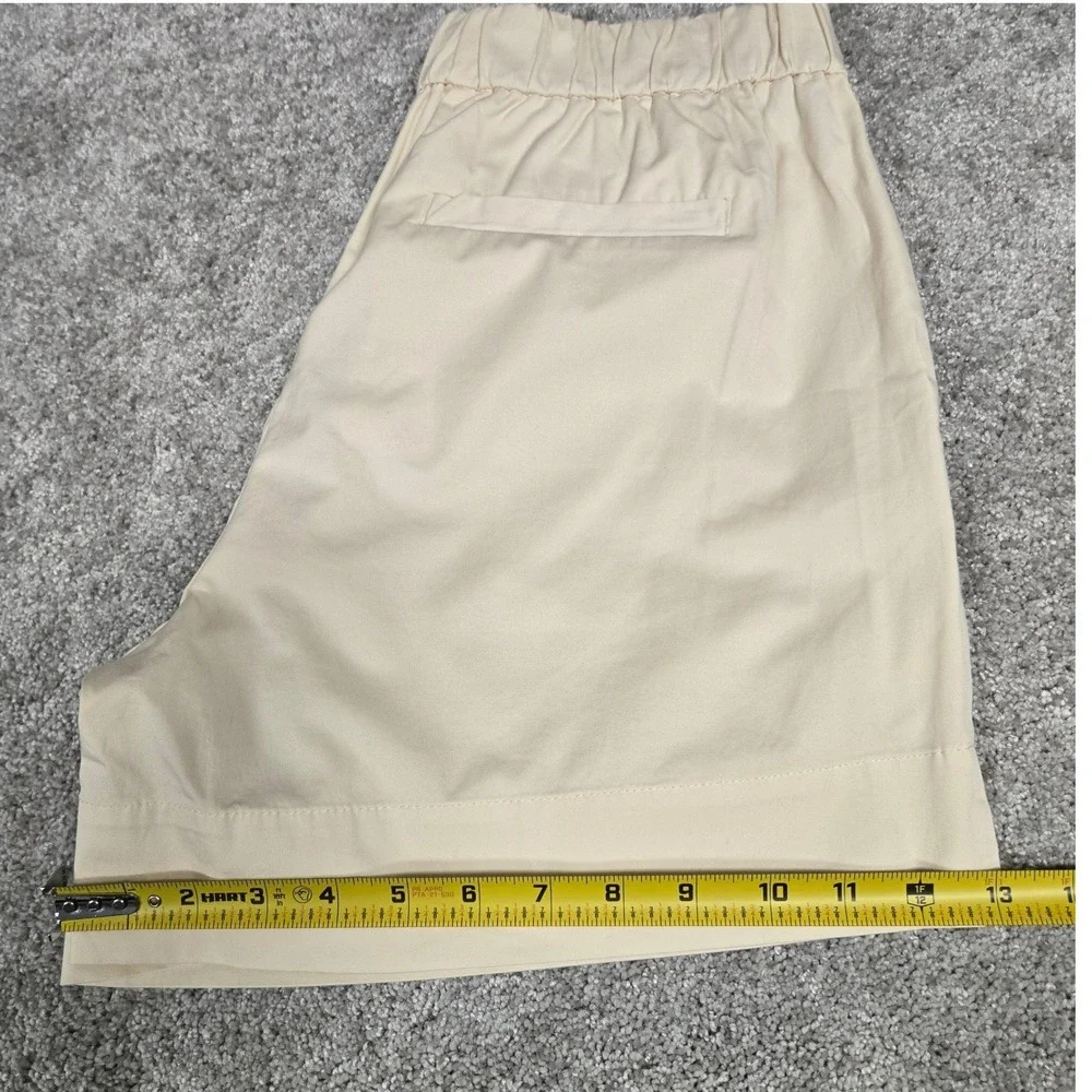 Everlane Easy Short Cream Bone Organic Cotton Elastic Waist Pull On Shorts Sz 8